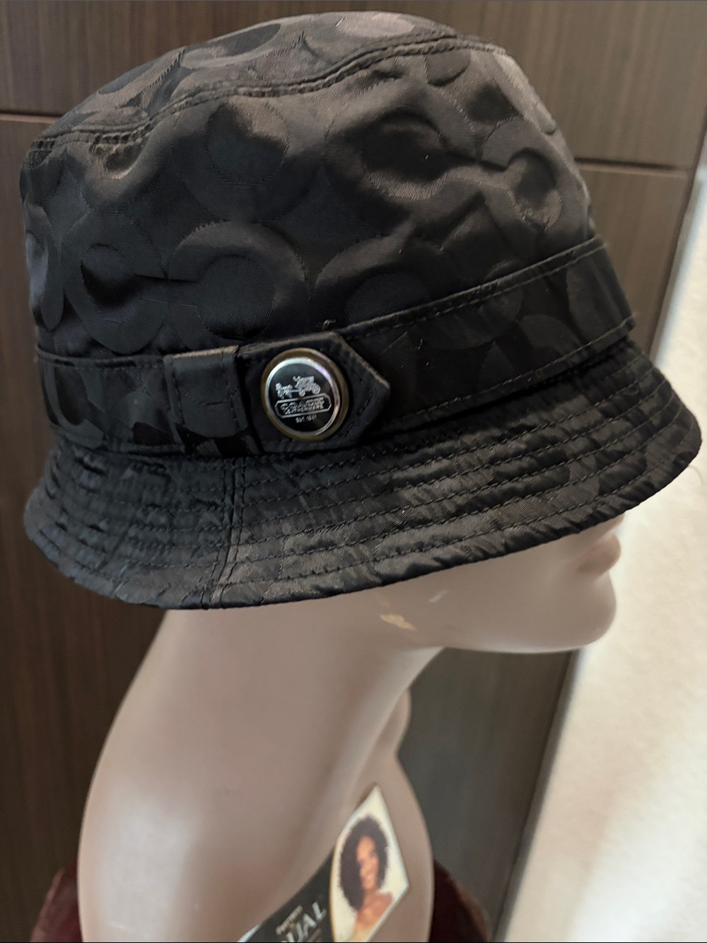Coach Kids' Black Signature C Bucket Hat